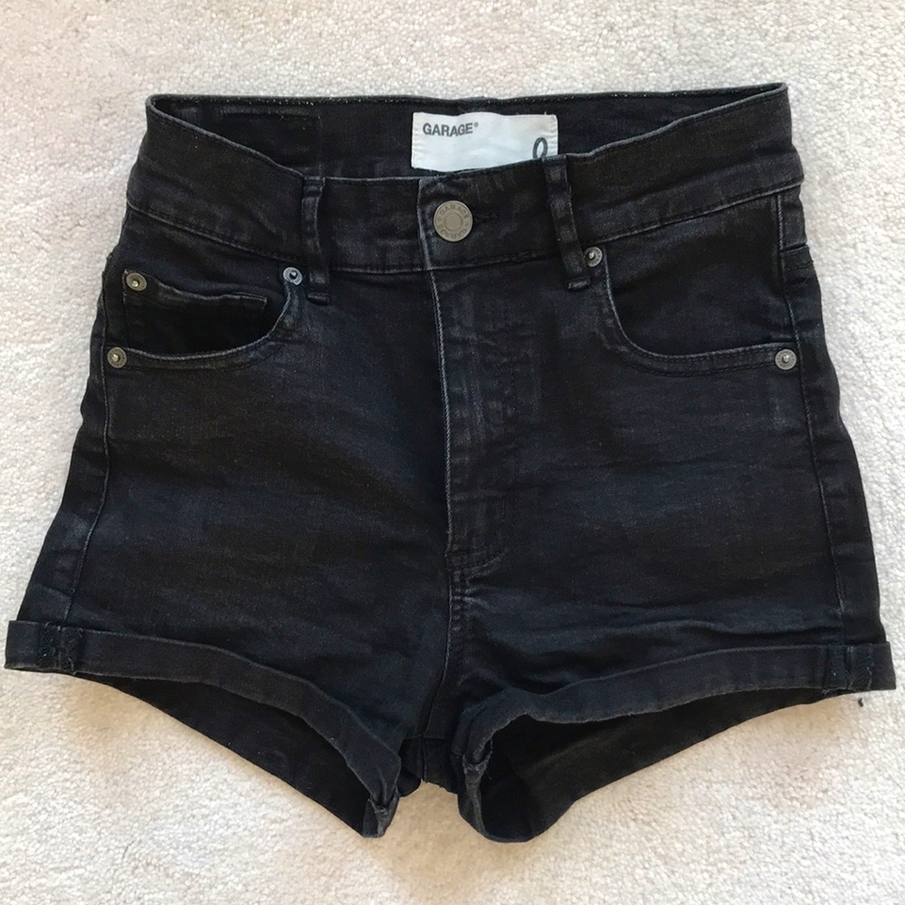 Garage high rise jean shorts stretch